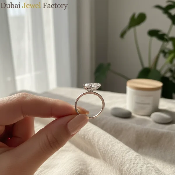 2.00 Ct Pear Cut East-West Lab-Grown Diamond Solitaire Ring | F VS1 | IGI Certified 14K Gold Engagement Ring Dubai