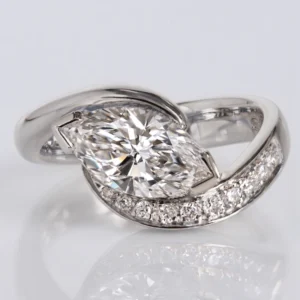 2.00 CT Marquise East-West Lab Diamond Ring in 14K Gold – IGI Certified (VS1/E)