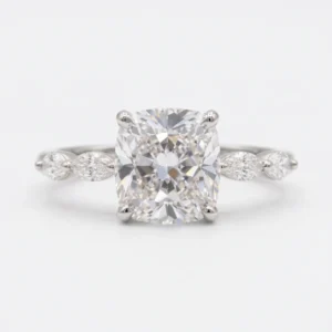 2.15ct Cushion-Cut Lab Diamond Engagement Ring in 18K White Gold (IGI Certified, D/VVS2)