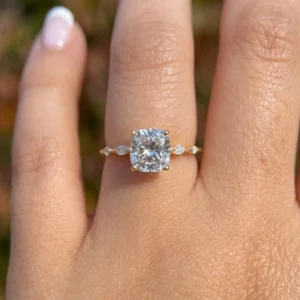 2.15ct Cushion-Cut Lab Diamond Engagement Ring in 18K White Gold (IGI Certified, D/VVS2)
