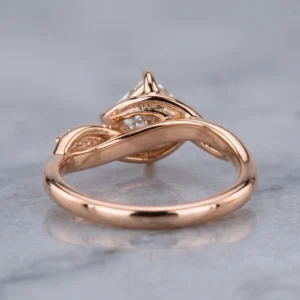 2.20 CT Princess Cut Lab Grown Diamond Engagement Ring E VVS2 14k Rose Gold IGI