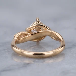 2.20 CT Princess Cut Lab Grown Diamond Engagement Ring E VVS2 14k Rose Gold IGI