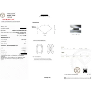 1.40 Ct Radiant Lab Diamond Engagement Ring Dubai – IGI D VVS1 CVD Diamond in 14K White Gold