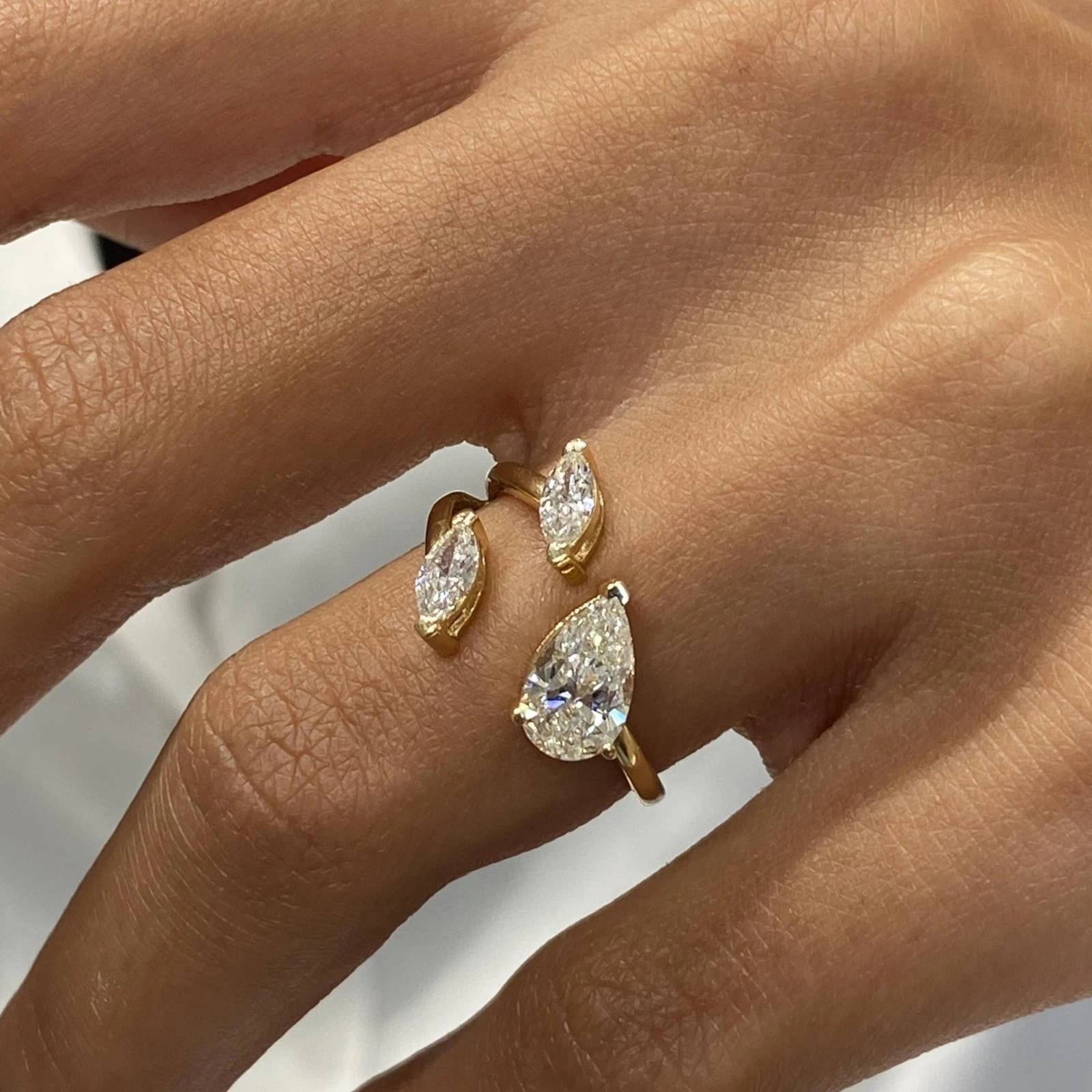 2.0 CTW Lab Grown Diamond Engagement Open Ring 14K Gold IGI Certified E VVS2 - Image 6