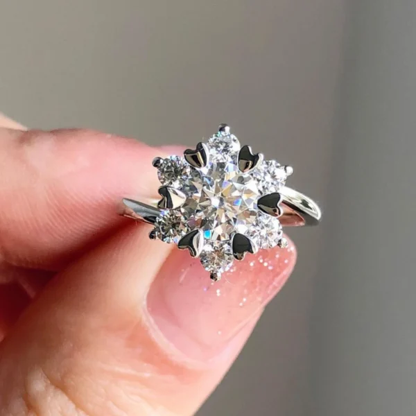 1 CT Lab Grown Vintage Diamond Ring for Women – Certified Round Cut 14K Gold
