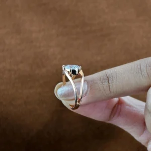 2ct Pear Cut CVD Diamond Engagement Ring in 18k Rose Gold | Dubai Jewel Factory