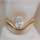 lab grown diamond bridal set 14k yellow gold dubai oval 1.40ct
