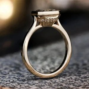 1.50Ct Emerald Cut Lab Grown Diamond Engagement Ring in 14K Yellow Gold – IGI Certified | Dubai Luxury Jewelry