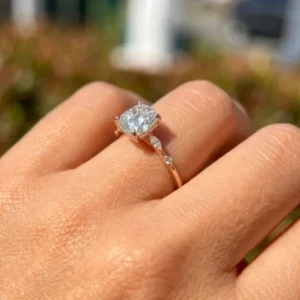 2.00ct Cushion Cut Lab Diamond Engagement Ring in 14K Gold (D VVS2, IGI Certified, Dubai Crafted)