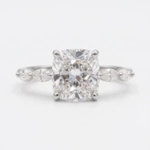 2.00ct Cushion Cut Lab Diamond Engagement Ring in 14K Gold (D VVS2, IGI Certified, Dubai Crafted)