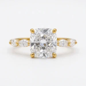 2.00ct Cushion Cut Lab Diamond Engagement Ring in 14K Gold (D VVS2, IGI Certified, Dubai Crafted)