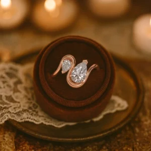 2.00ct Pear Cut Toi et Moi Lab Diamond Ring in 18K White Gold (D VVS2, IGI Certified, Dubai Made)