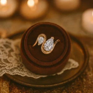 2.00ct Pear Cut Toi et Moi Lab Diamond Ring in 18K White Gold (D VVS2, IGI Certified, Dubai Made)