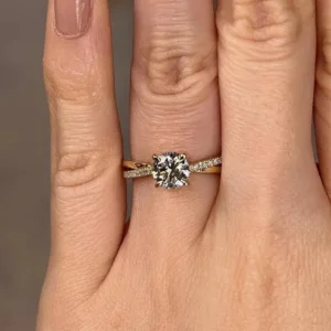 2.20 Ct Round Brilliant Lab-Grown Diamond Solitaire Wedding Ring in 14K Yellow Gold | IGI Certified