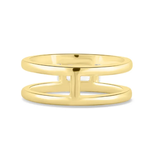 Emerald Cut Lab Grown Diamond Engagement Ring in 14K Yellow Gold Dubai – 1.50 CT D VVS1 IGI Certified