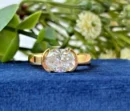 2ct oval lab diamond ring east west 14k gold Dubai