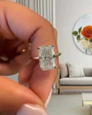 6.30 carat radiant cut lab grown diamond ring in 14K white gold IGI certified Dubai