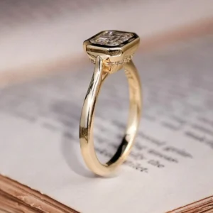 1.50Ct Emerald Cut Lab Grown Diamond Engagement Ring in 14K Yellow Gold – IGI Certified | Dubai Luxury Jewelry