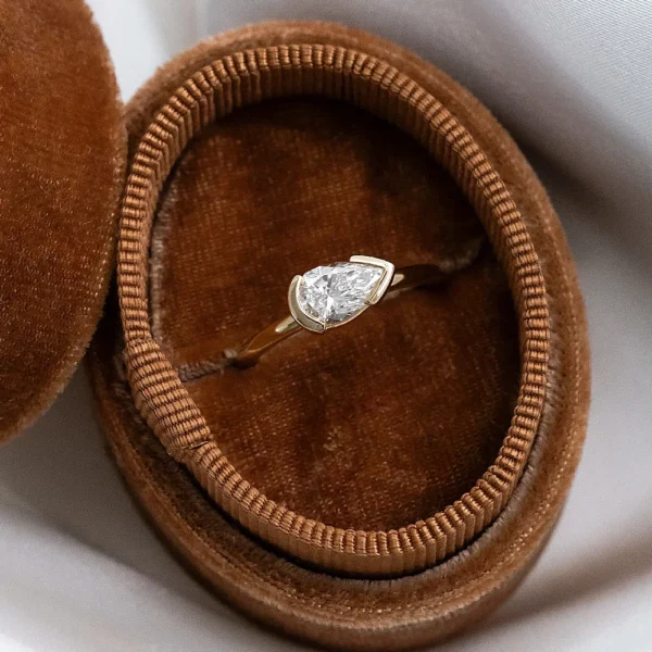 14k Yellow Gold Diamond Ring 1.50 Ct E VVS2 IGI Certified Lab Created Pear Cut