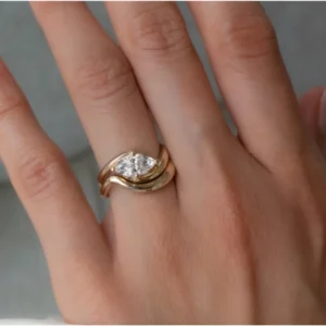 1.50 CT Marquise Lab Grown Diamond Ring in 14K Yellow Gold Dubai UAE