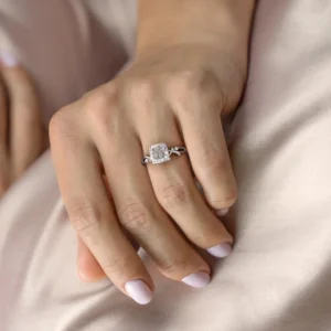 2.10 Ct Cushion Cut IGI Certified Lab-Grown Diamond Engagement Ring in 14K White Gold