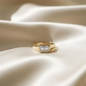 1.50 Ct Emerald Cut Lab Grown Lab Grown Diamond Engagement Ring 14k Yellow Gold