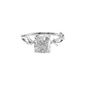 2.10 Ct Cushion Cut IGI Certified Lab-Grown Diamond Engagement Ring in 14K White Gold