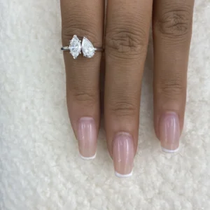 2.00 CT Pear & Marquise Toi et Moi Lab Diamond Ring in 14K White Gold – IGI Certified