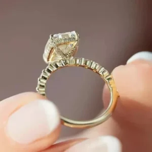 2.20 CTW Radiant Cut Lab-Grown Diamond Engagement Ring in 14K White Gold | Dubai Jewel Factory