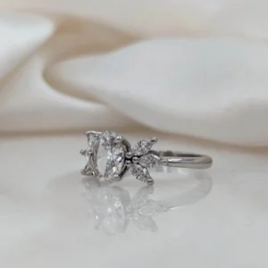 1.90 CTW Lab Grown Diamond Engagement Ring in 14K White Gold Dubai – IGI Certified Oval Cut