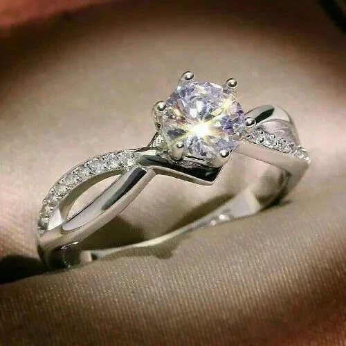 2.15 TCW Round Lab Grown Diamond Engagement Ring D VVS2 IGI Cert 14K White Gold - Image 2
