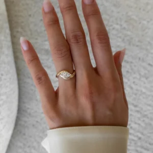 marquise lab grown diamond ring 14k gold Dubai