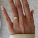 1.50 Carat Marquise Lab Grown Diamond Ring 14K Yellow Gold IGI Certified Dubai UAE