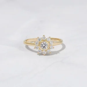 Lab Grown Diamond Engagement Ring 1.50 CTW Round IGI Certified D VVS2 in 14K Yellow Gold – Dubai UAE