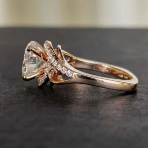 Round Lab Grown Diamond Engagement Ring 14K Rose Gold Dubai UAE – 4.20 CT IGI Certified D VVS2