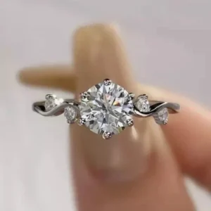 2.10 CTW Round Lab Grown Diamond Engagement Ring IGI Cert E VVS2 14K White Gold