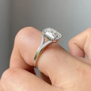 2.10 Ct Cushion Cut Lab-Grown Diamond Engagement Ring in 14K White Gold | IGI Certified E VVS2