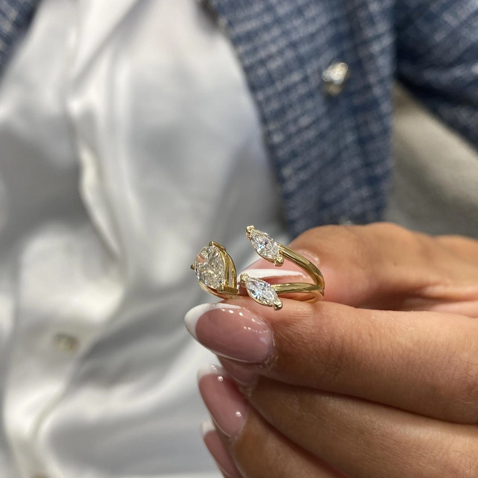 2.0 CTW Lab Grown Diamond Engagement Open Ring 14K Gold IGI Certified E VVS2 - Image 9