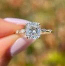2.15ct cushion cut lab diamond ring 18k white gold Dubai