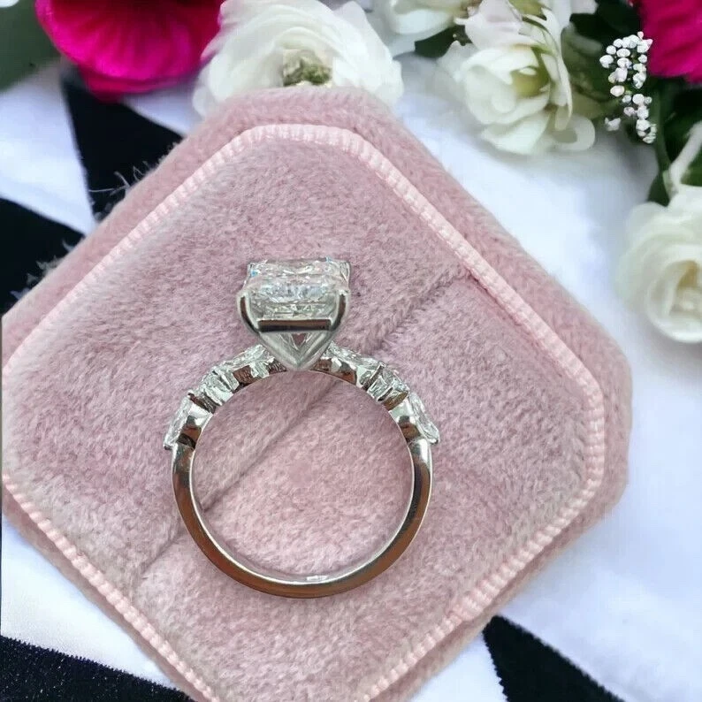3.40 Ct Radiant Cut Lab Diamond Engagement Ring Dubai – IGI E VVS2 CVD Diamond in 14K White Gold - Image 4