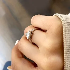 1.50 Ct Trilliant Cut Lab Diamond Ring Dubai – IGI E VVS2 CVD Engagement Ring in 14K White Gold