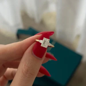 2.00 CTW Emerald Cut Lab Diamond Trilogy Ring in 14K Gold (E/VVS2, IGI Certified)