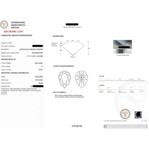 1.00 Ct Pear Cut IGI Certified Lab-Grown Diamond Solitaire Engagement Ring in 14K Yellow Gold