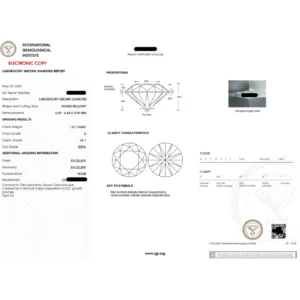 2.00 CTW Lab Diamond Stud Earrings D/VS1 – 14K Gold IGI Certified, Dubai Crafted