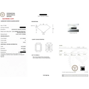 Lab Grown Diamond Ring 14K White Gold Dubai – 6.30CT IGI Certified Radiant Cut