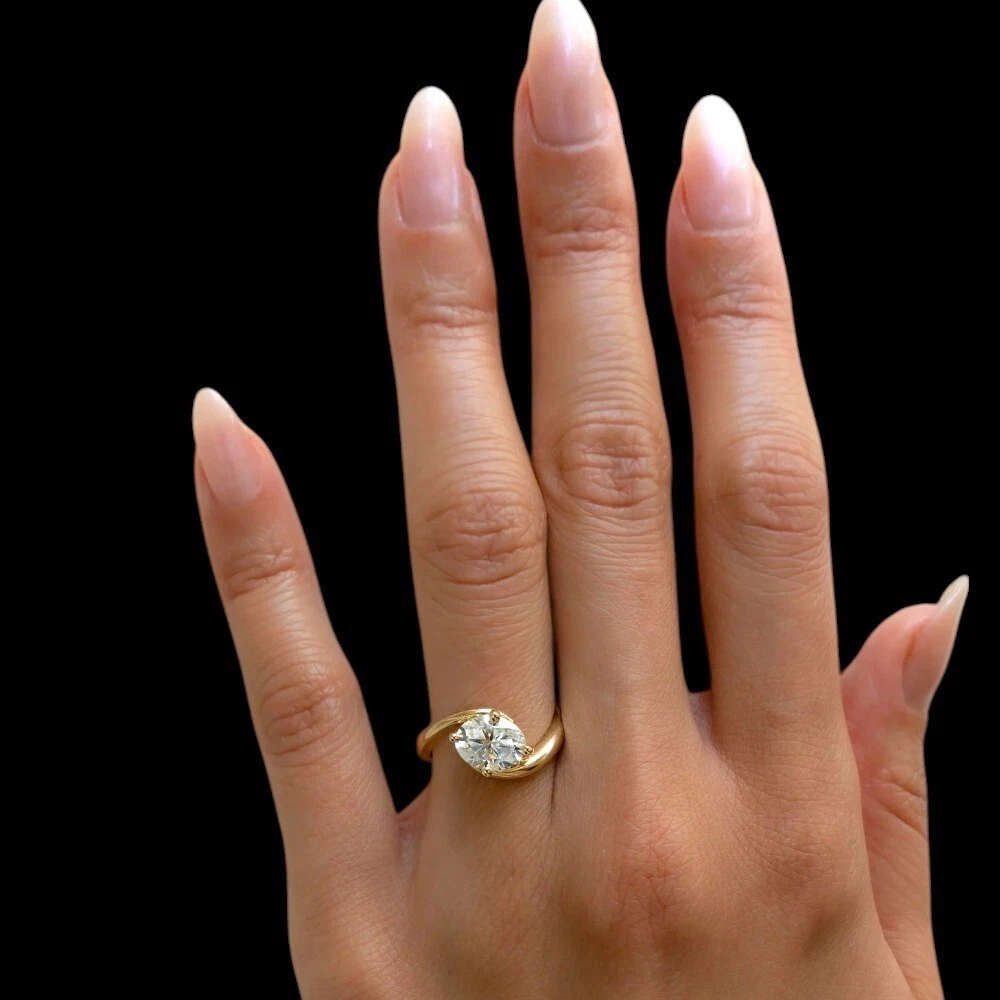 Oval Lab Grown Diamond Ring 14K Yellow Gold Dubai – 1CT IGI Certified Solitaire - Image 4
