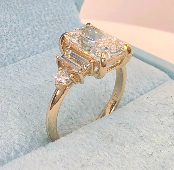 2.30ct Radiant Cut Lab Grown Diamond Engagement Ring in 14K White Gold – D VVS2 IGI Certified