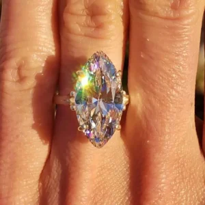 10 Ct Marquise Lab Grown Diamond Engagement Ring 14K White Gold Dubai