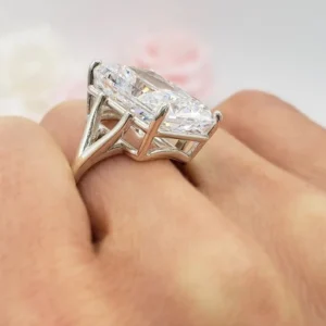 10 CT Radiant Cut Lab Grown Diamond Engagement Ring E VS1 IGI Certified 14K White Gold – Dubai UAE