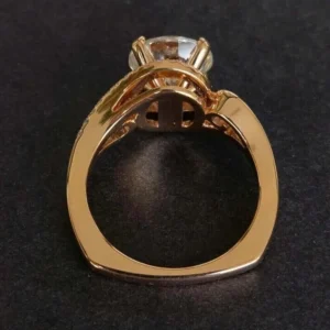 Round Lab Grown Diamond Engagement Ring 14K Rose Gold Dubai UAE – 4.20 CT IGI Certified D VVS2
